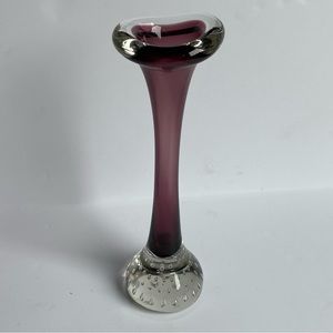 Aseda Swedish Vase Art Glass Purple Scandinavian Bo Borgström Vintage EUC 8”